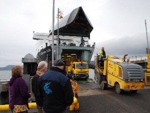 The lorries emerge